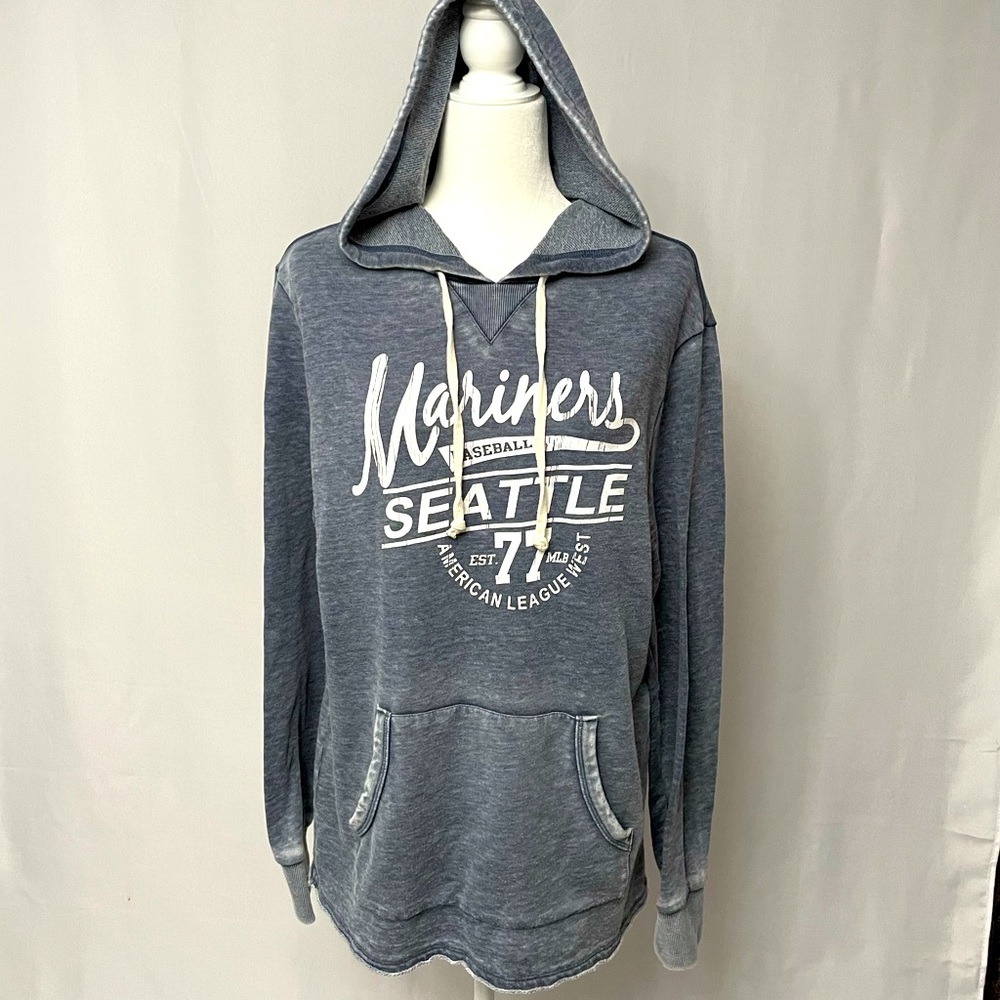 Blue Gray Mariners Baseball Hooded Sweatshirt
